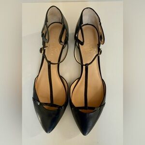 Ivanka Trump Black T-Strap Pointed Toe Heels